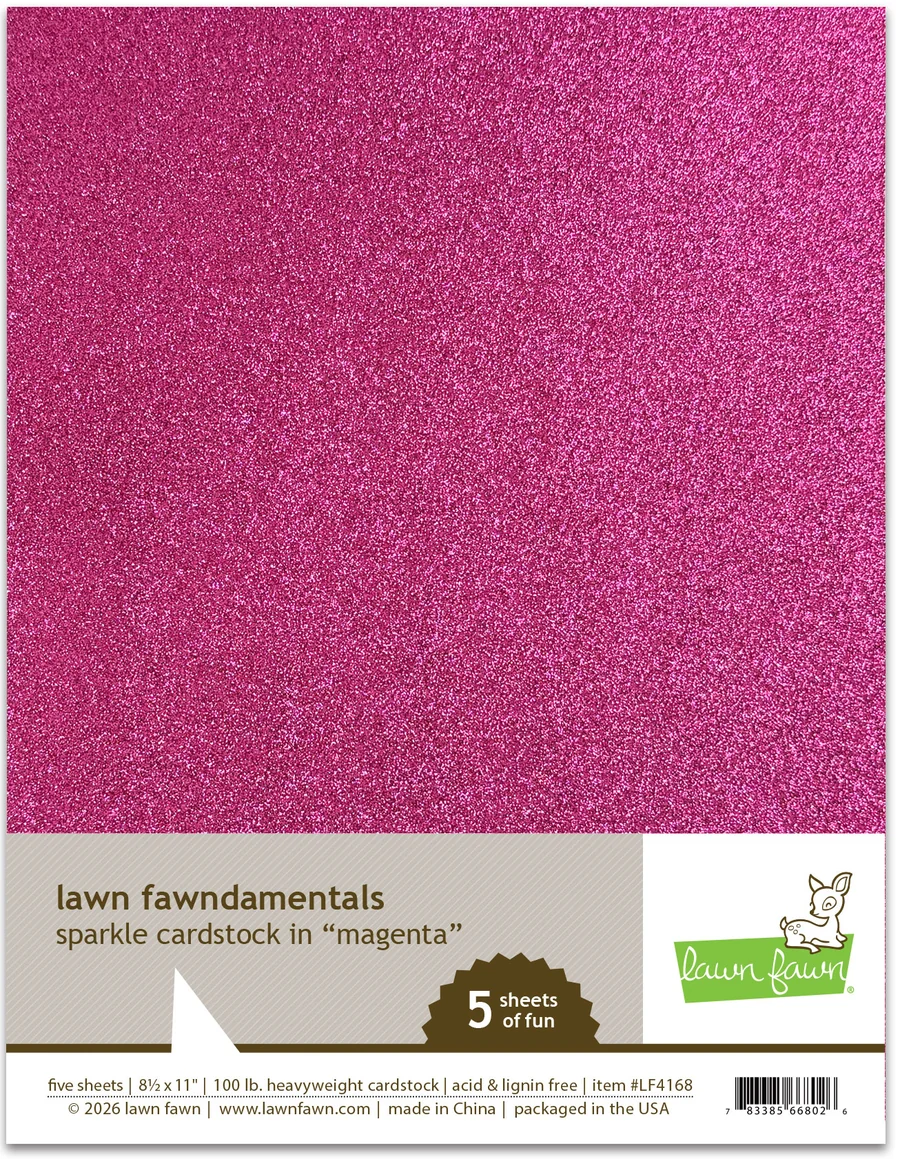 **NEW* - Lawn Fawn - sparkle cardstock - magenta