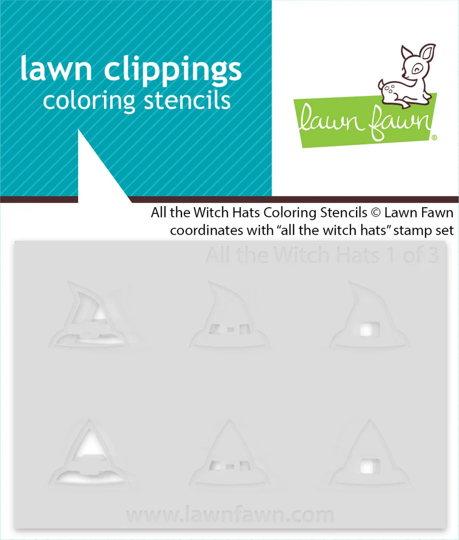 **NEW* - Lawn Fawn - all the witch hats coloring stencils
