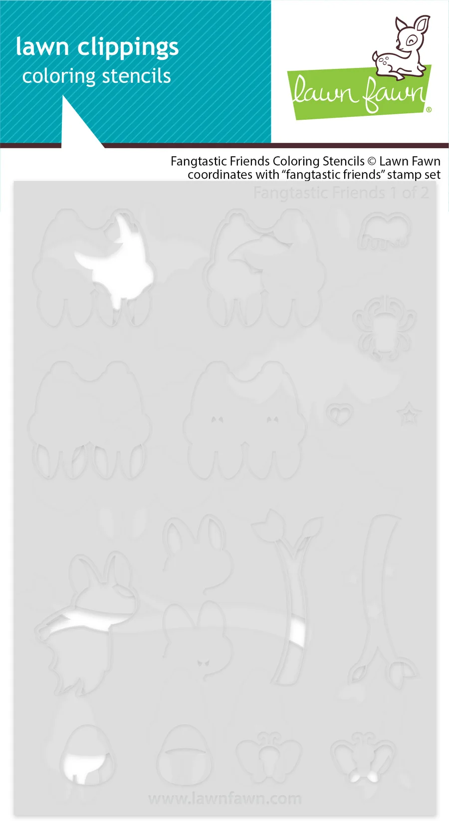 **NEW* - Lawn Fawn - fangtastic friends coloring stencils