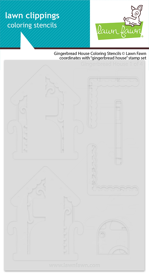 **NEW* - Lawn Fawn - gingerbread house coloring stencils