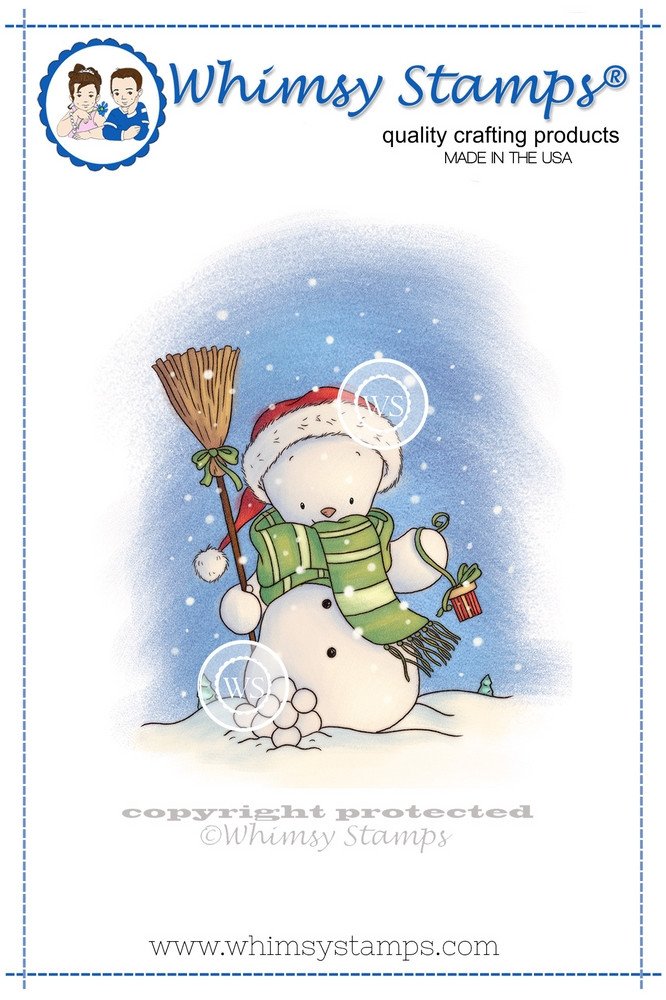 Whimsy Stamps - Snowman Present - Lee Holland Collection