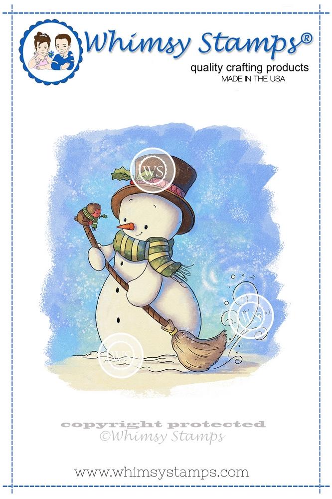 Whimsy Stamps - Snowman and Friend Rubber Cling Stamp