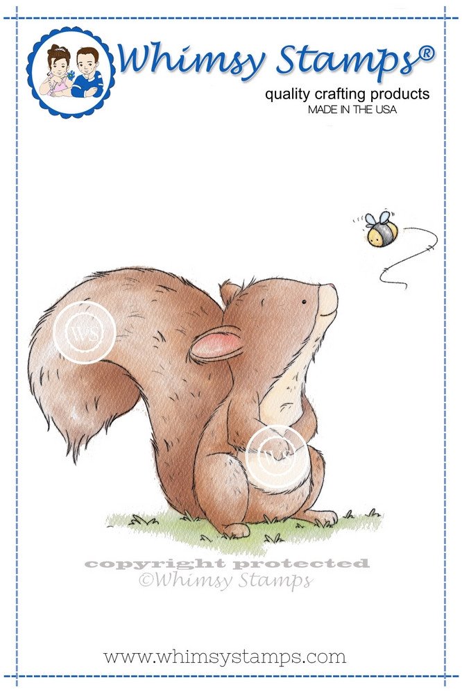 Whimsy Stamps - Squirrel and Bumblebee - Lee Holland Collection