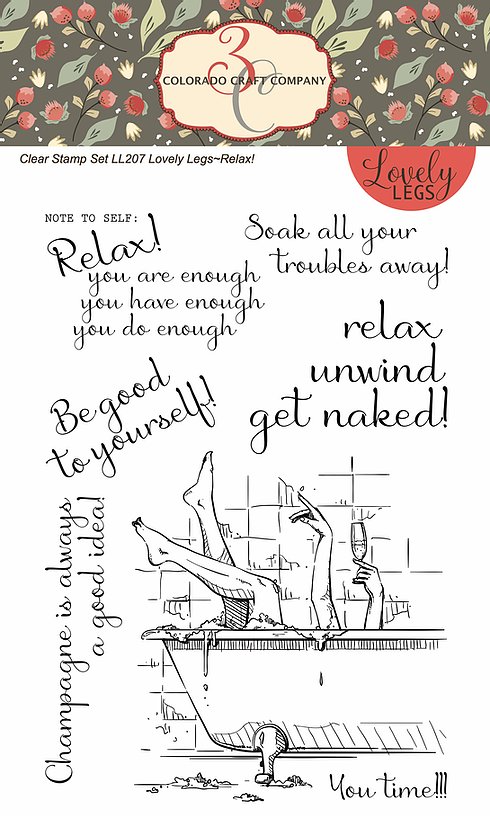 Colorado Craft Company - Lovely Legs-Relax! 4 X 6 Clear Stamp Set