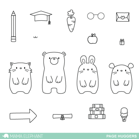 Mama Elephant - Page Huggers Stamp Set