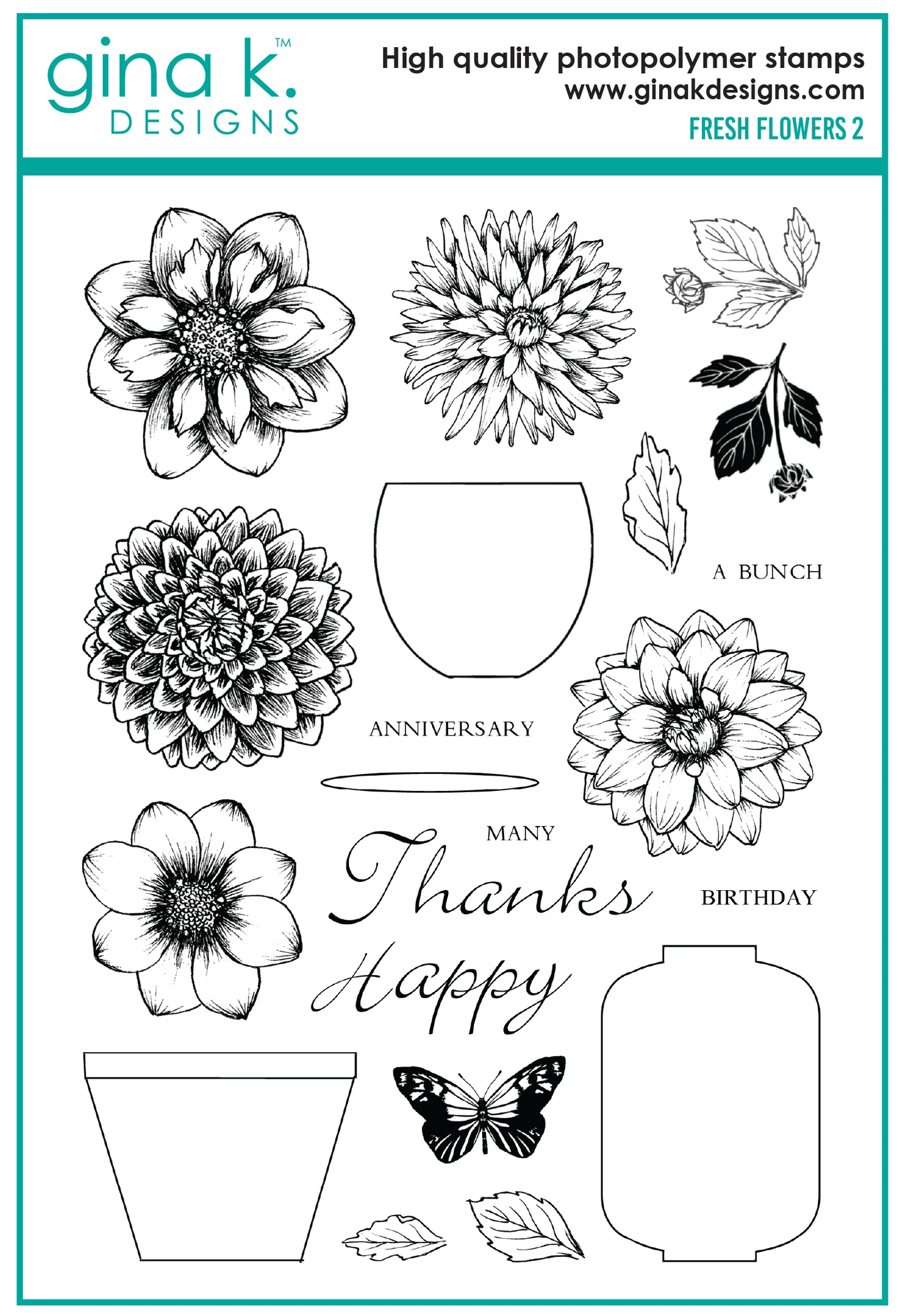 Gina K Designs - Fresh Flowers 2 - STAMPS