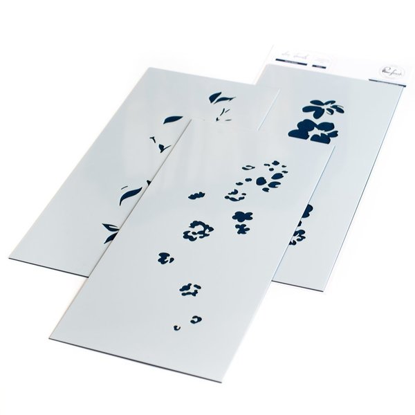 Pinkfresh Studio - Floral Notes coordinating stencil set - DISCONTINUED