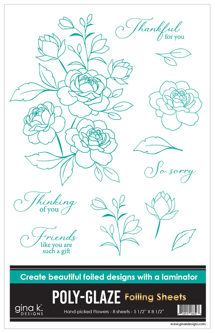 Gina K Designs - Hand-Picked Flowers - POLY-GLAZE Foiling Sheets
