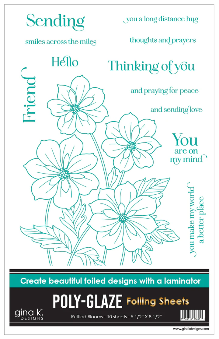 Gina K Designs - Ruffled Blooms - POLY-GLAZE Foiling Sheets