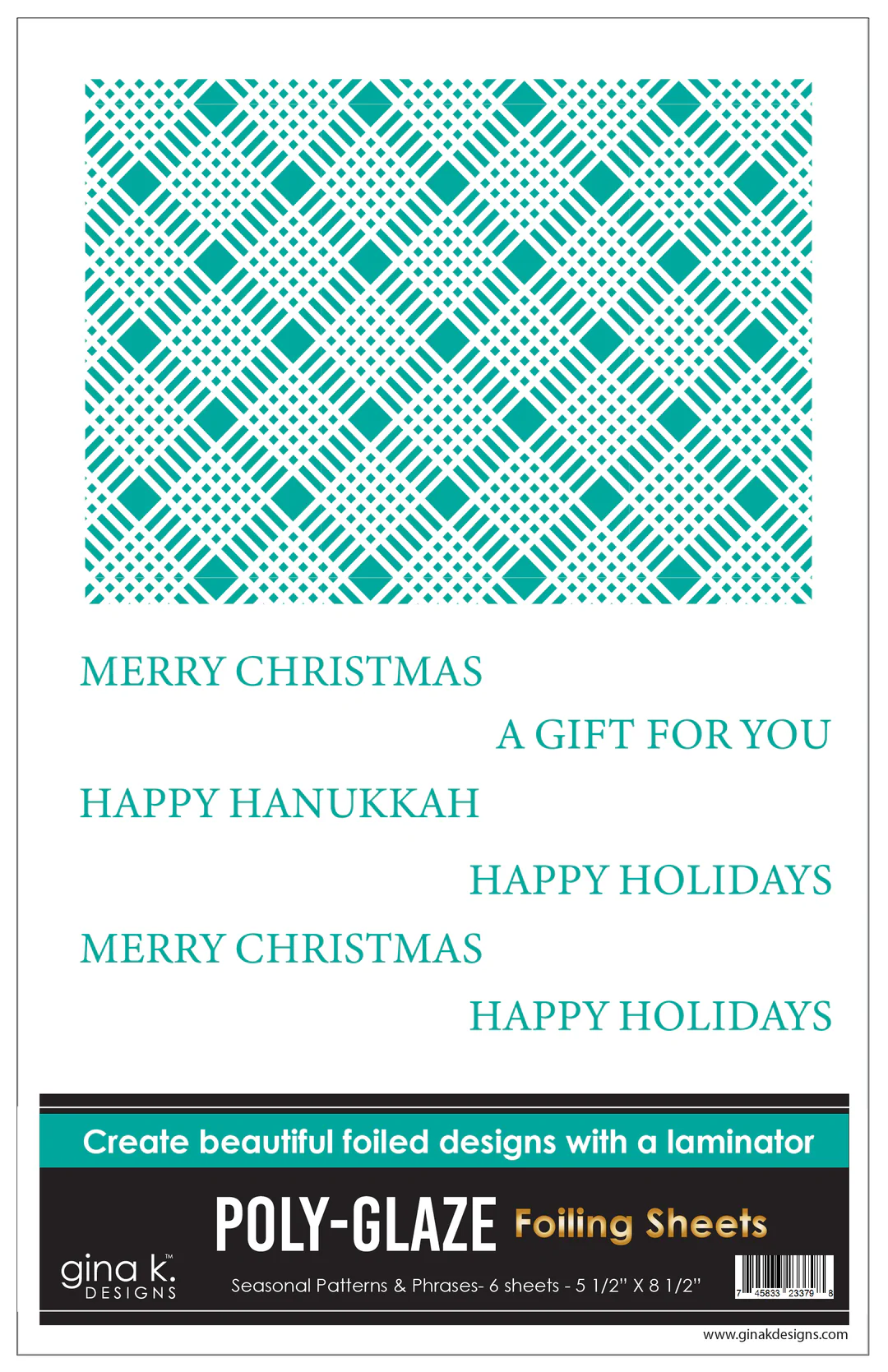 **NEW* - Gina K Designs - Seasonal Patterns and Phrases - POLY-GLAZE Foiling Sheets