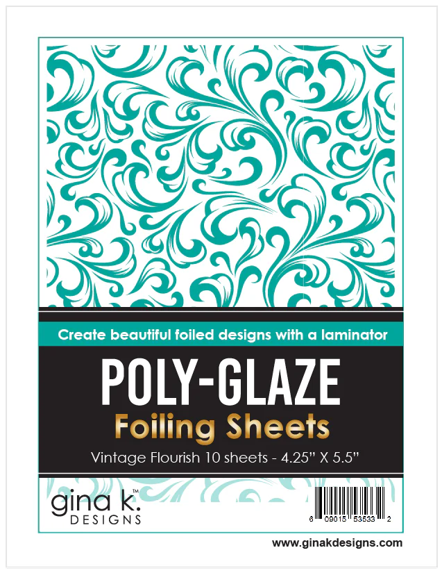 Gina K Designs - Vintage Flourish - POLY-GLAZE FOILING SHEETS