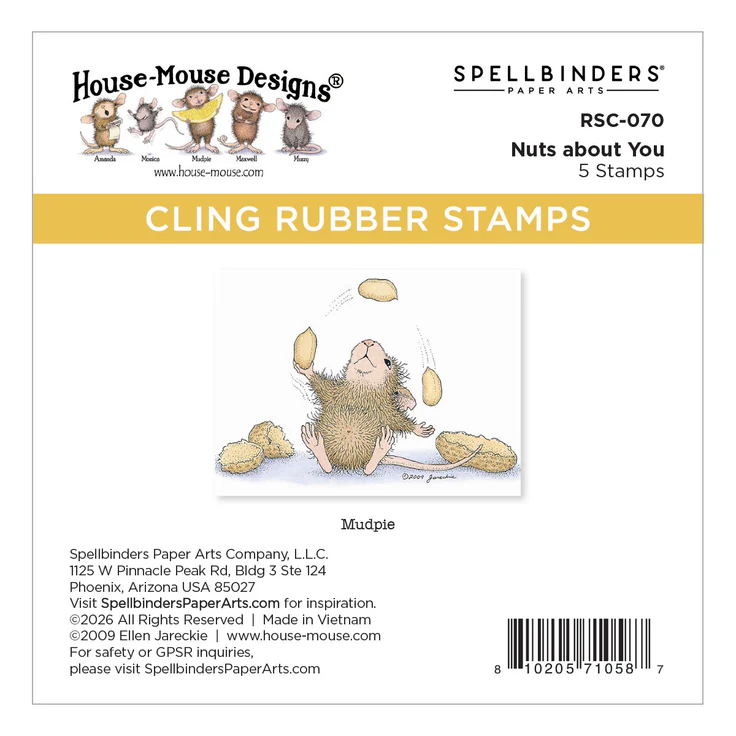 Spellbinders - House-Mouse Nuts about You Cling Stamp Set