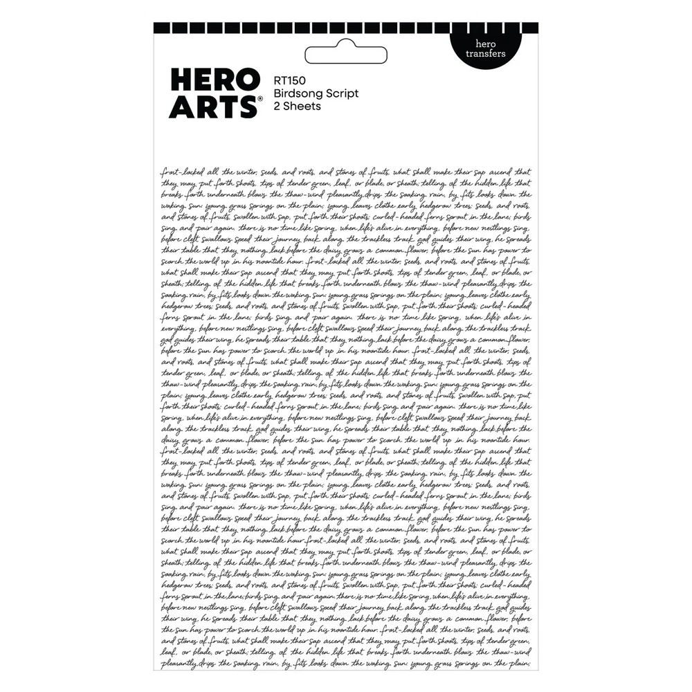 **NEW* - Spellbinders - Hero Arts Birdsong Script Hero Transfers