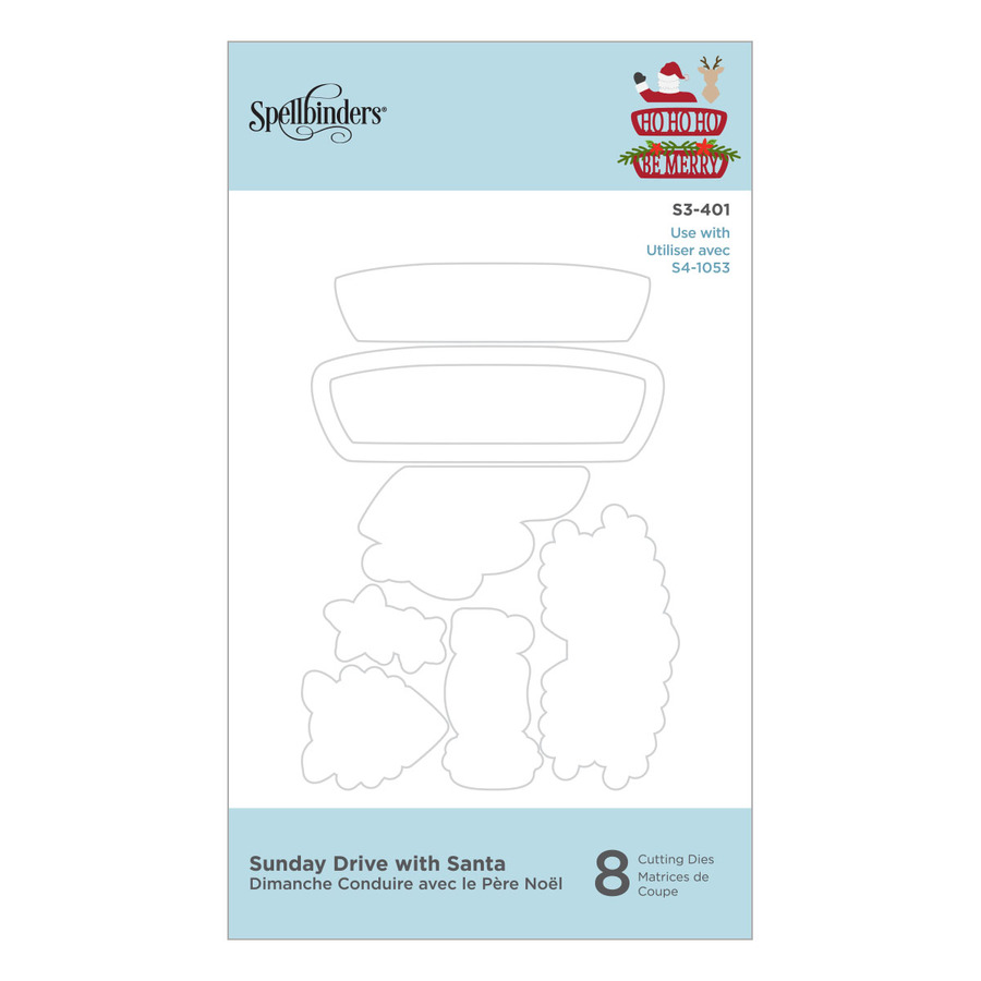 Spellbinders - Die-Lites Sunday Drive with Santa Etched Dies from Sparkling Christmas Collection (SO)