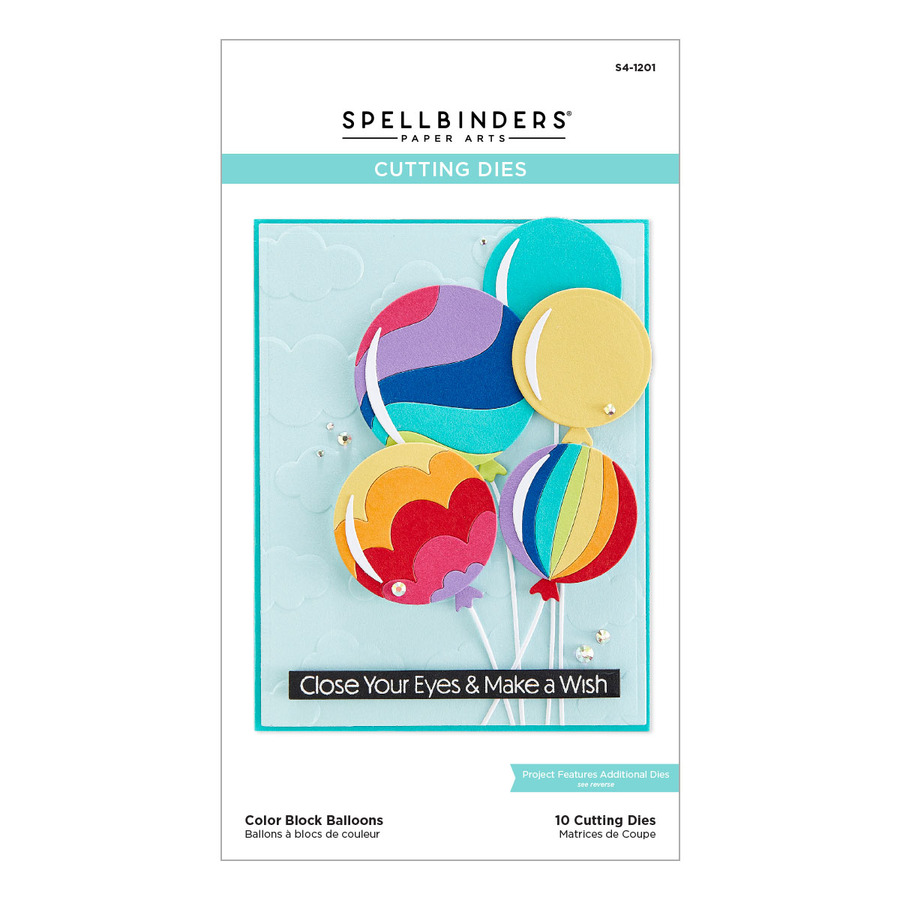 Spellbinders - Color Block Balloons Etched Dies from the Birthday Celebrations Collection