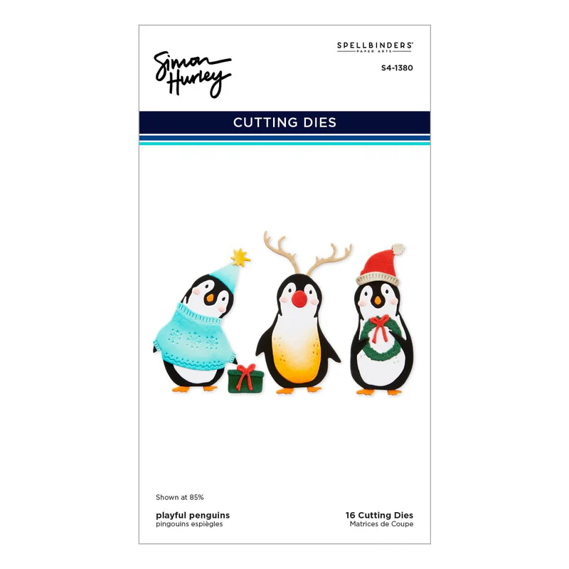 Spellbinders - Playful Penguins Etched Dies from the Let It Snow Collection by Simon Hurley