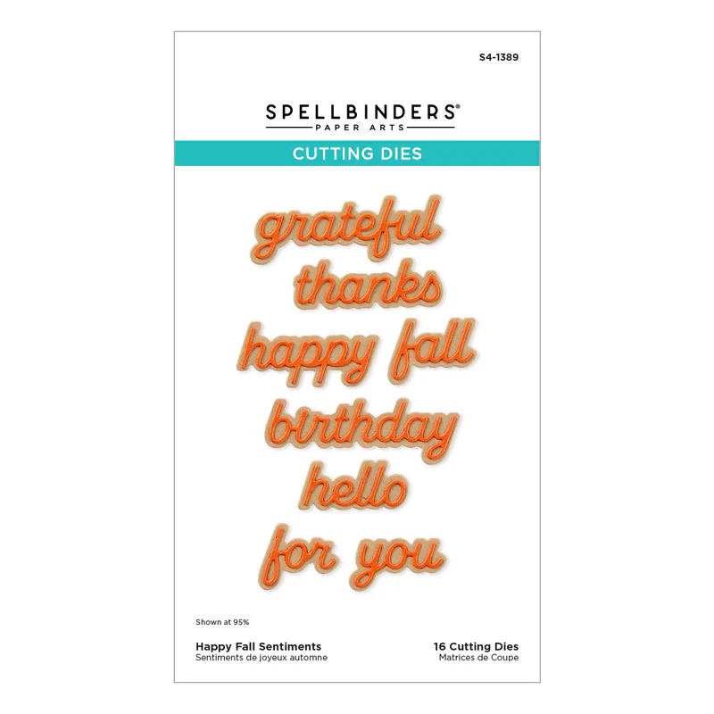 Spellbinders - Happy Fall Sentiments Etched Dies