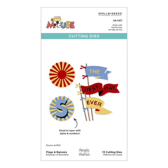 Spellbinders - Flags & Banners Etched Dies from the Say Cheese Classic Mouse Collection