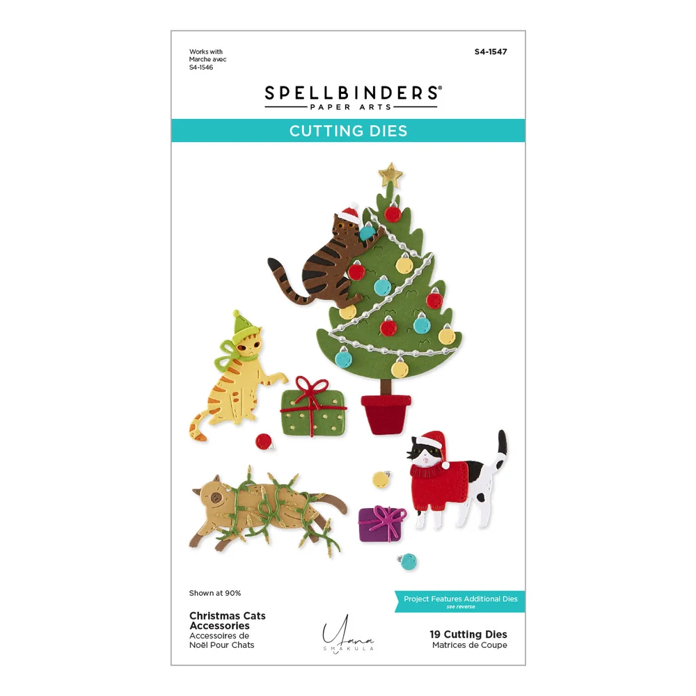 **NEW* - Spellbinders - Christmas Cats Accessories Etched Dies by Yana Smakula