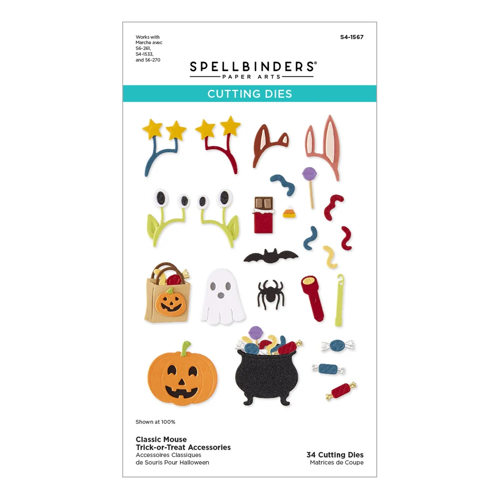 **NEW* - Spellbinders - Classic Mouse Trick-or-Treat Accessories Etched Dies