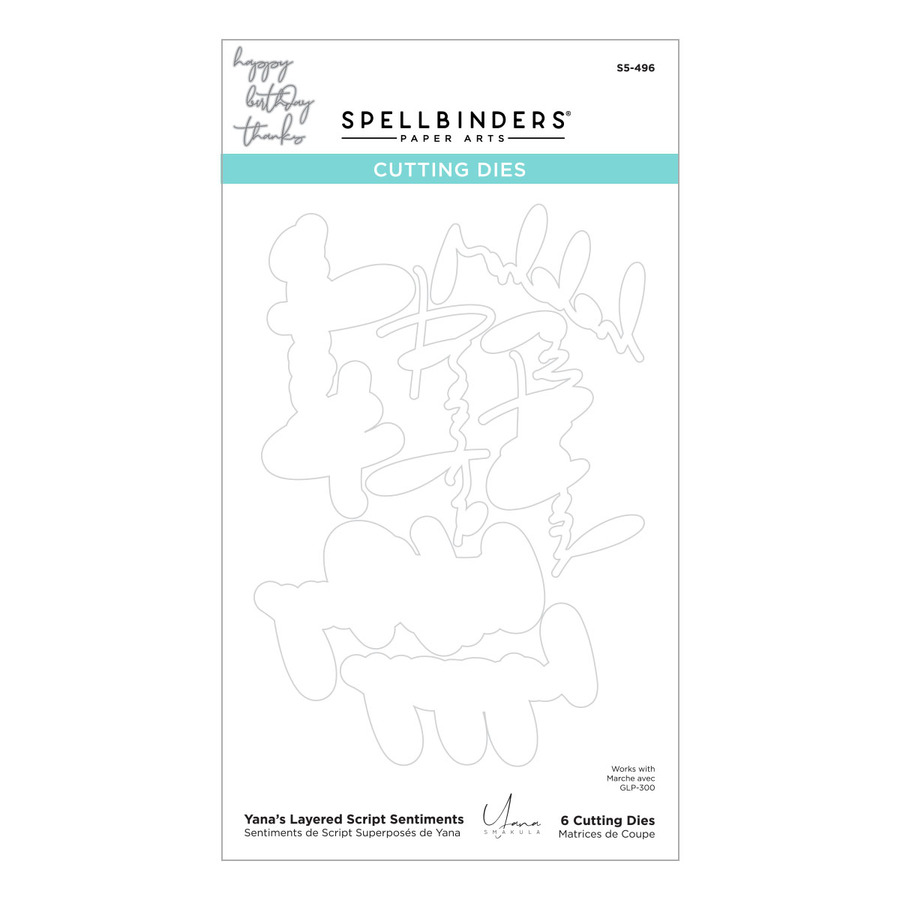 Spellbinders - Yana's Layered Script Sentiments Etched Dies from the Yana's Blooms Collection by Yana Smakula