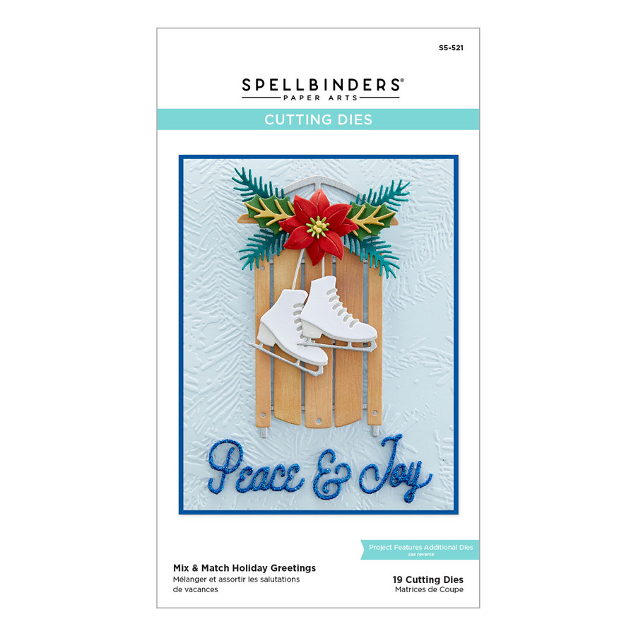 Spellbinders - Mix & Match Holiday Greetings Etched Dies from the Celebrate the Season Collection (sb6)