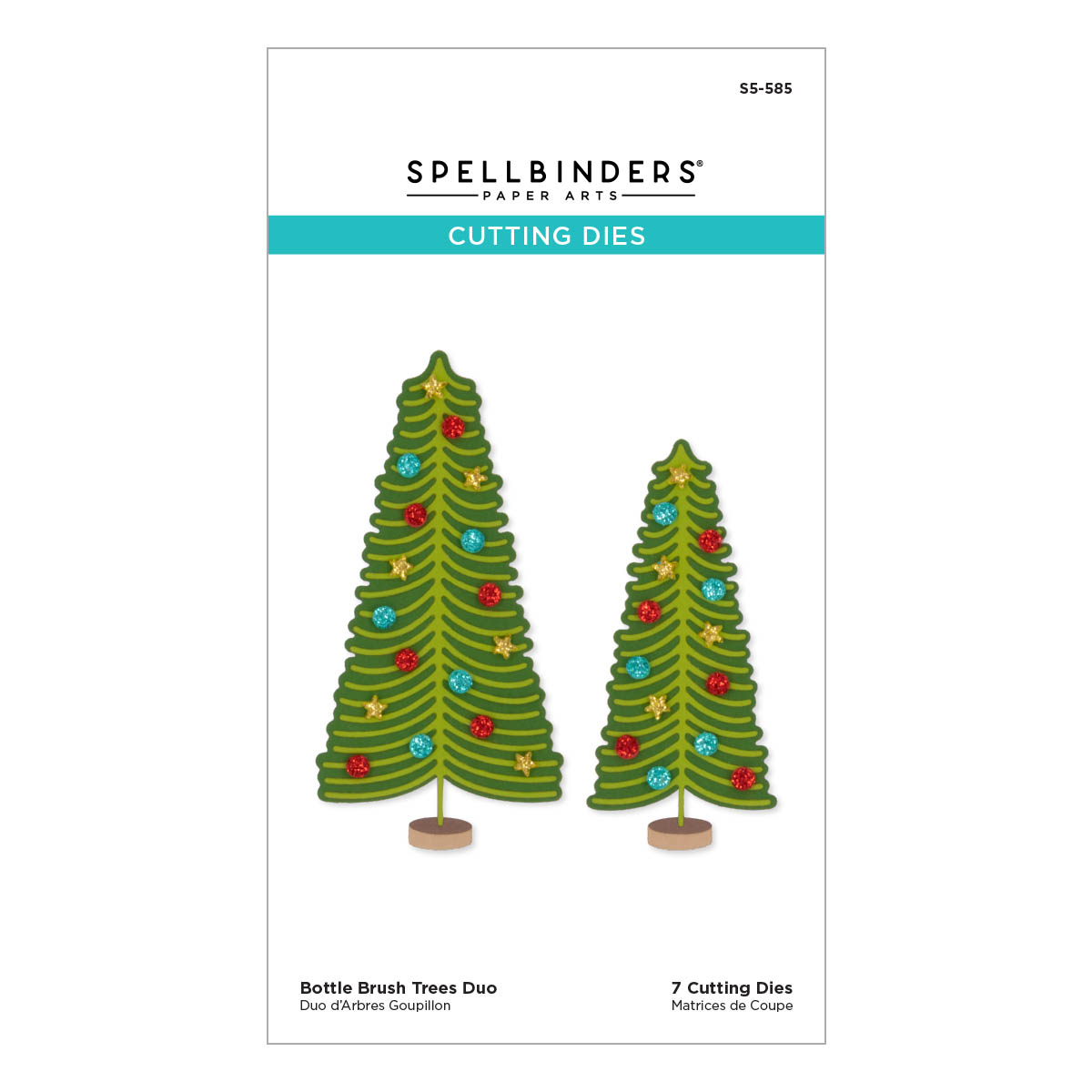 Spellbinders - Bottle Brush Trees Duo Etched Dies from the Classic Christmas Collection