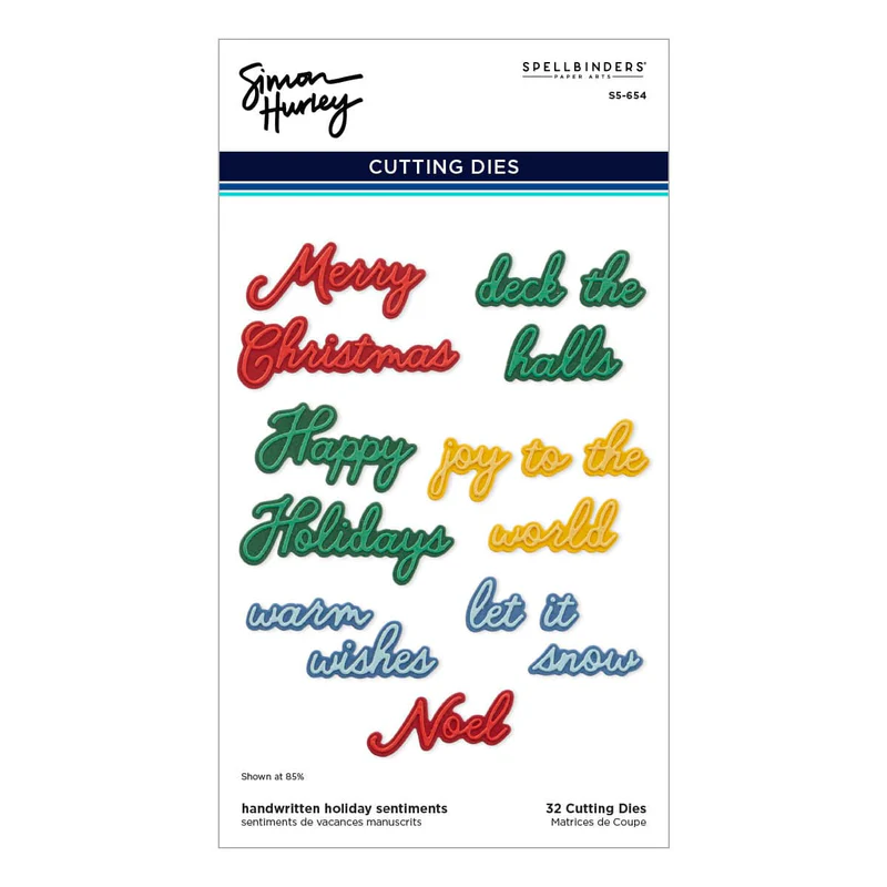Spellbinders - Handwritten Holiday Sentiments Etched Dies from the Let It Snow Collection by Simon Hurley