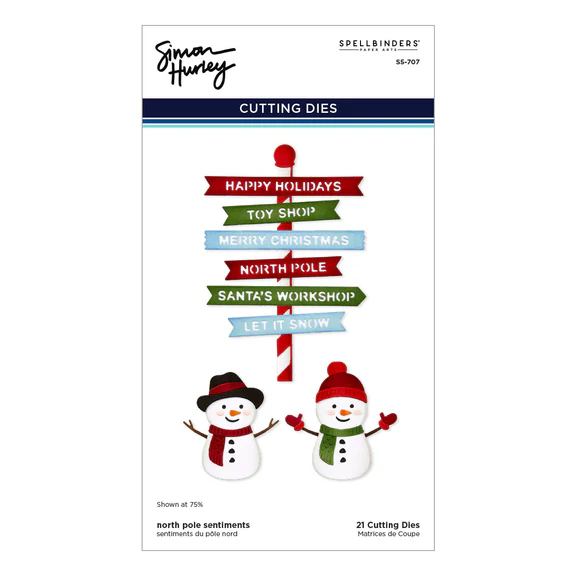Spellbinders - North Pole Sentiments Etched Dies from the North Pole Friends Collection by Simon Hurley