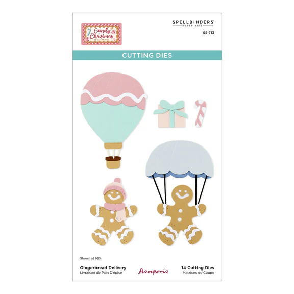 Spellbinders - Gingerbread Delivery Etched Dies from the Candy Christmas Collection by Stamperia