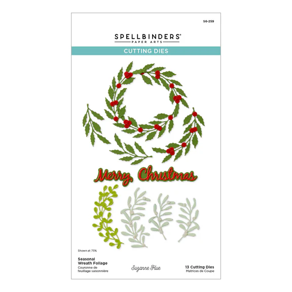 Spellbinders - Seasonal Wreath Foliage Etched Dies from the Texture & Foliage Collection by Suzanne Hue