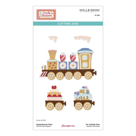 Spellbinders - Gingerbread Train Etched Dies from the Candy Christmas Collection by Stamperia (SB10)