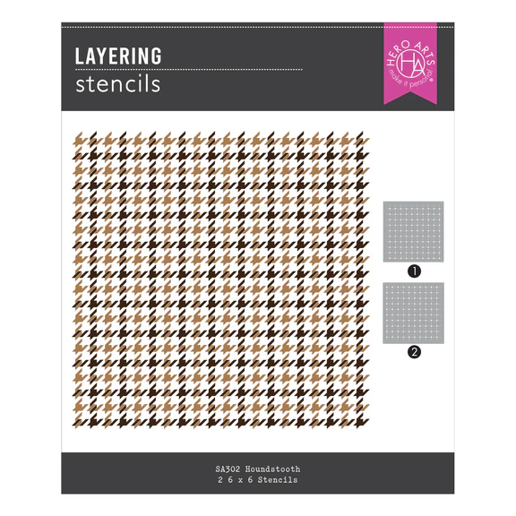 Spellbinders - Hero Arts Houndstooth Layering Stencils from the Case Closed Collection