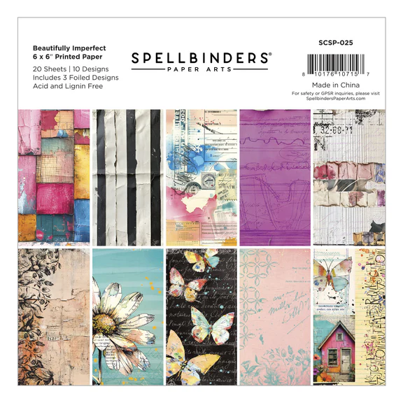 **NEW* - Spellbinders - Beautifully Imperfect 6 x 6" Printed Paper from the Beautifully Imperfect Collection