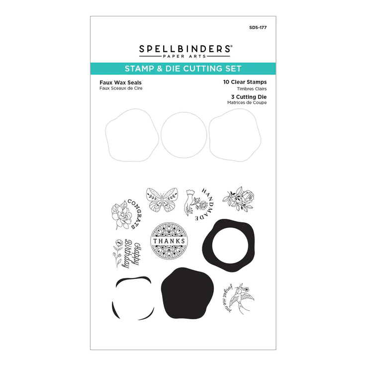 Spellbinders - FAUX WAX SEALS CLEAR STAMP & DIE SET FROM THE SEALED BY SPELLBINDERS COLLECTION (SO)