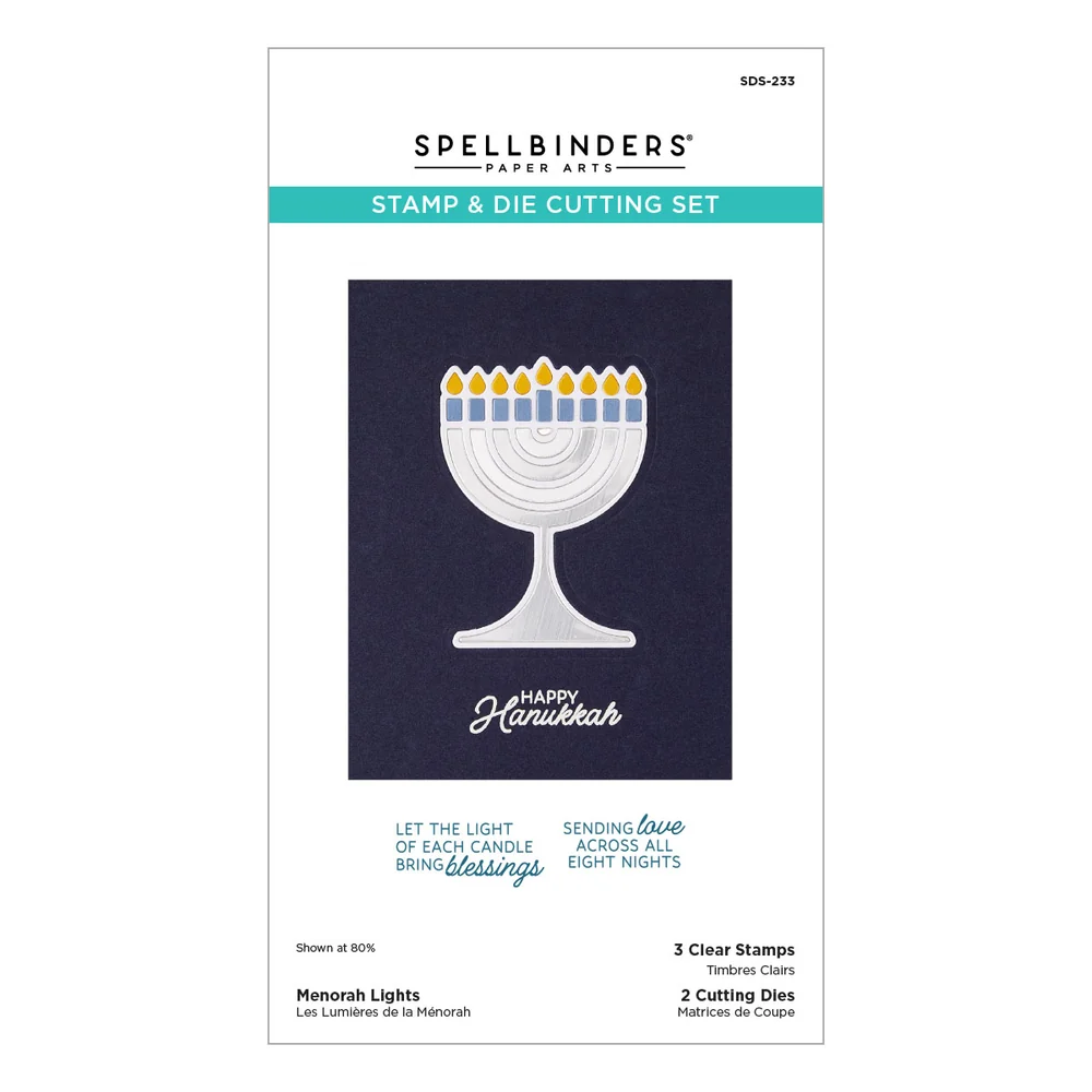 **NEW* - Spellbinders - Menorah Lights Stamp & Die Set