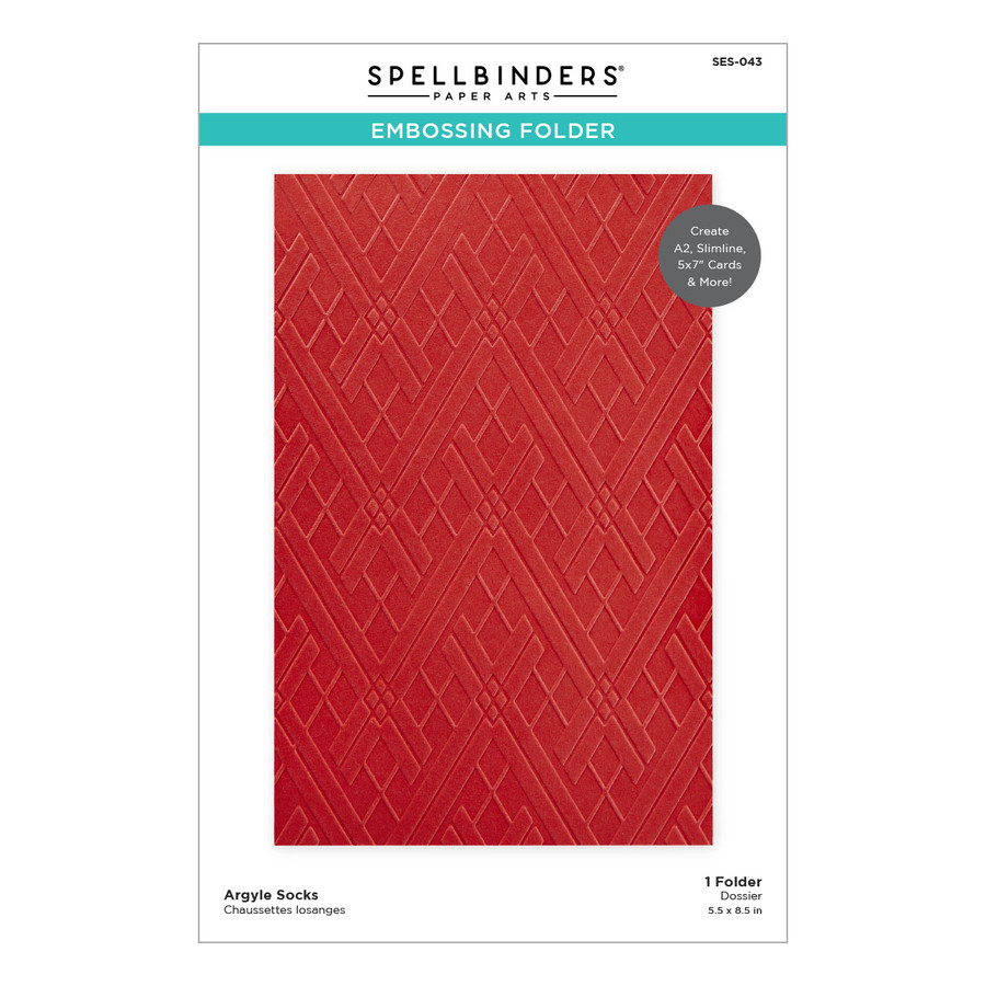 Spellbinders - Argyle Socks Embossing Folder from Gnome for Christmas Collection