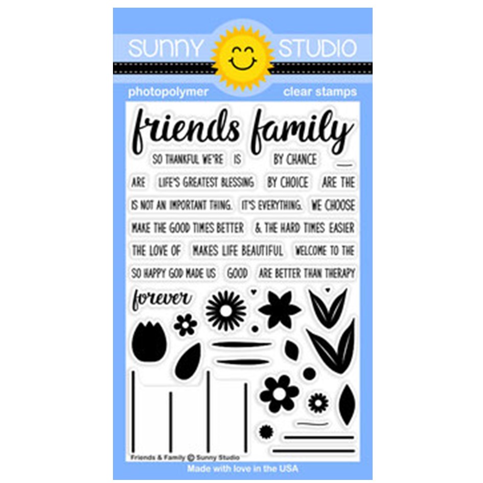 Sunny Studio Friends & Family STAMP AND MATCHING DIE  (SB5)
