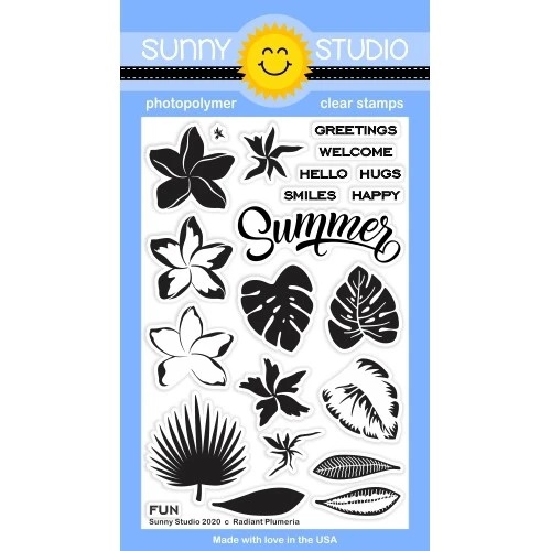 Sunny Studio - Radiant Plumeria Stamps