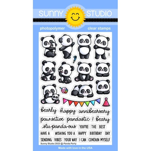 Sunny Studio - Panda Party Stamps