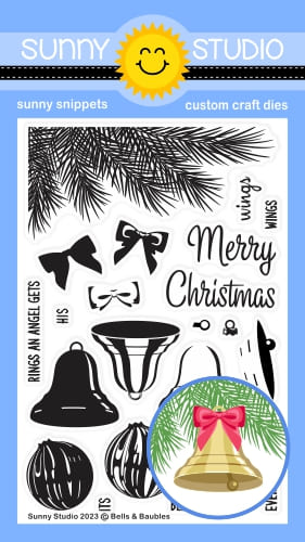 Sunny Studio - Bells & Baubles 4x6 Clear Stamps