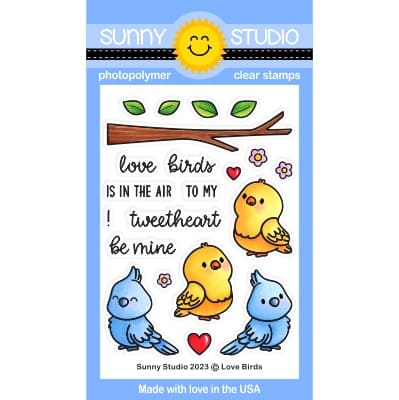Sunny Studio - Love Birds 3x4 Clear Stamps