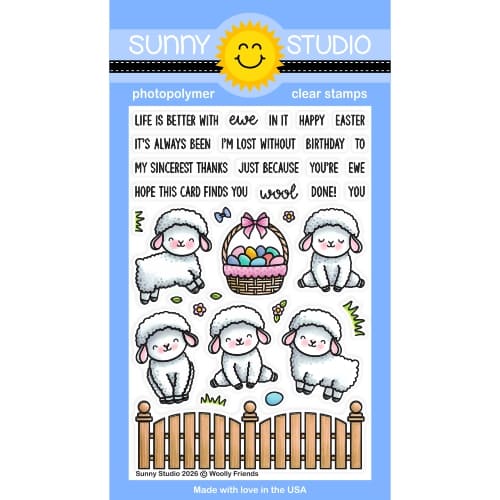 **NEW* - Sunny Studio - Woolly Friends 4x6 Clear Stamps