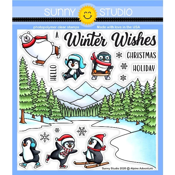 **NEW* - Sunny Studio - Alpine Adventure 6x6 Clear Stamps