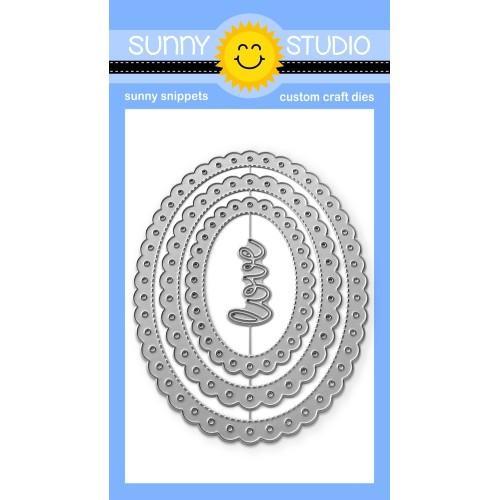 Sunny Studio - Scalloped Oval Mat 2 Die