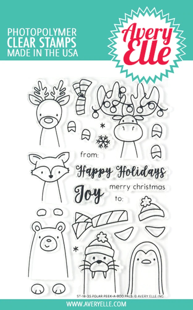 Avery Elle - Polar Peek-A-Boo Pals Clear Stamps
