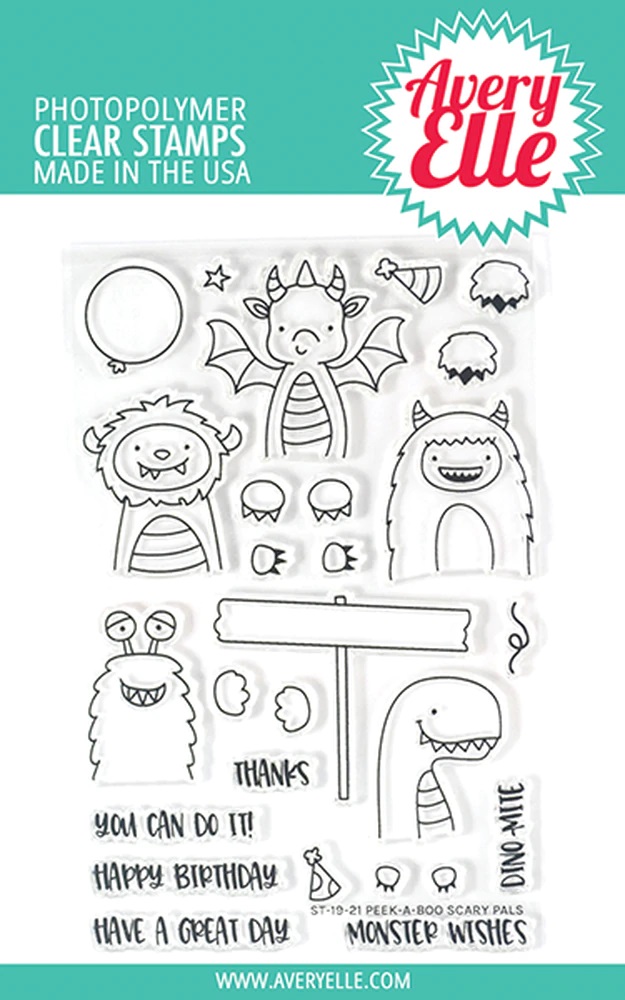 Avery Elle - Peek-A-Boo Scary Pals Clear Stamps