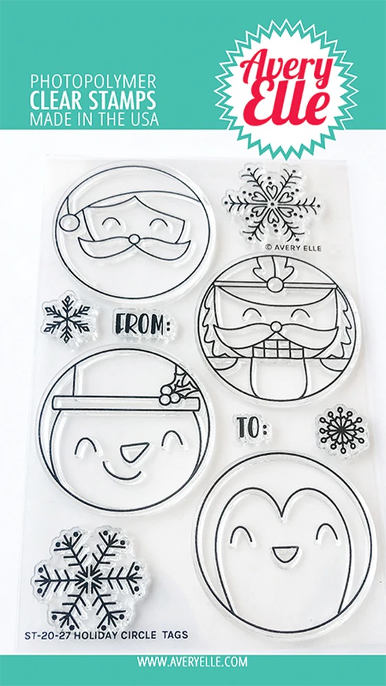 Avery Elle - Holiday Circle Tags Clear Stamps
