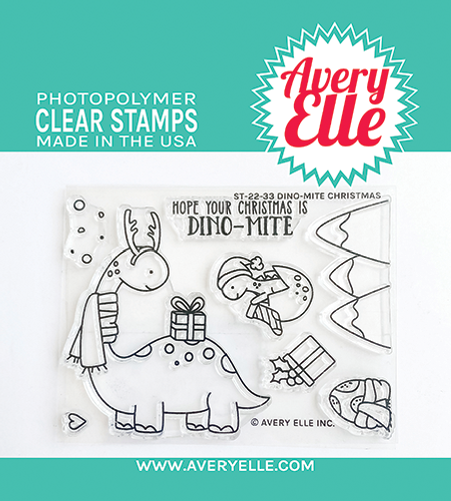 Avery Elle - Dino-mite Christmas Clear Stamps