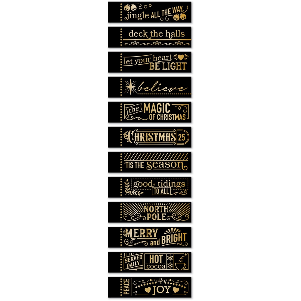 *NEW* - Memory Box - Christmas Magic Labels Black Foil Tabs